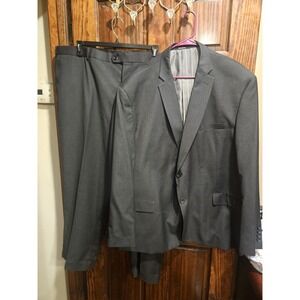 Giorgio Fiorelli Super Fine Suit Set Blazer Pants Gray Purple Label 58 53 Plus